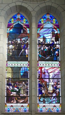 Verrière de son martyre, rue Noël Pinot aux abords de l'église Verrière de son martyre, rue Noël Pinot aux abords de l'église