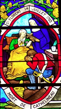 La mort de Cathelineau (14 juillet 1793), vitrail de l'église de Saint-Florent-le-Vieil La mort de Cathelineau (14 juillet 1793), vitrail de l'église de Saint-Florent-le-Vieil