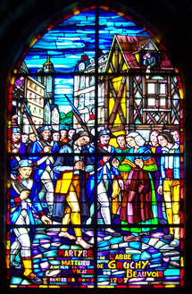 Le vitrail du martyre de l'abbé de Gruchy Le vitrail du martyre de l'abbé de Gruchy