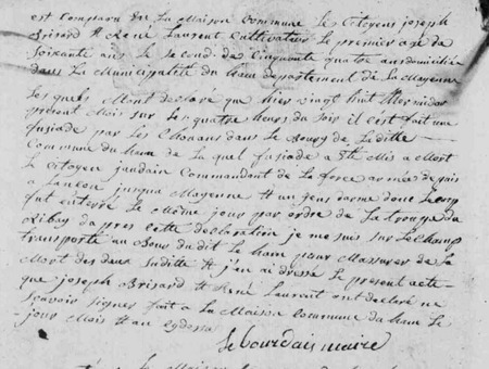 Extrait du registre d'état civil de la commune du Ham pour l'an III Extrait du registre d'état civil de la commune du Ham pour l'an III