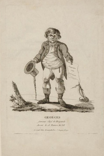 Georges Cadoudal « fameux chef de brigands », caricature du temps Georges Cadoudal « fameux chef de brigands », caricature du temps