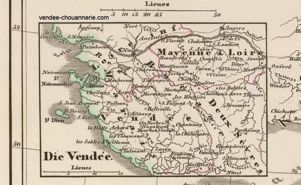 Die Vendée (la Vendée), détail de la carte Die Vendée (la Vendée), détail de la carte