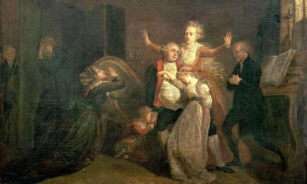Charles Benazech, Adieux de Louis XVI à sa famille au Temple, Janvier 1793 Charles Benazech, Adieux de Louis XVI à sa famille au Temple, Janvier 1793
