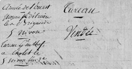 Lettre de Turreau, 5 nivôse an II, Moyens de détruire les brigands… Lettre de Turreau, 5 nivôse an II, Moyens de détruire les brigands…