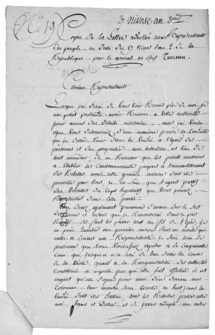 Lettre du général Turreau aux représentants près de l'armée de l'Ouest (16 janvier 1794) : Mon intention est bien de tout incendier… Lettre du général Turreau aux représentants près de l'armée de l'Ouest (16 janvier 1794) : Mon intention est bien de tout incendier…