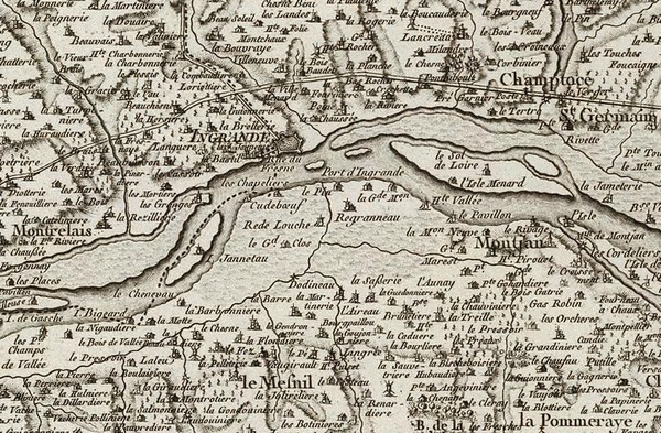 Le Pays d'Ingrandes-sur-Loire, sur la carte de Cassini Le Pays d'Ingrandes-sur-Loire, sur la carte de Cassini