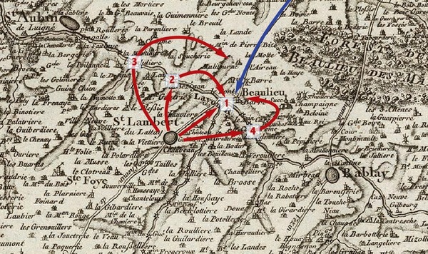 Carte de la bataille du Pont-Barré (19 septembre 1793) Carte de la bataille du Pont-Barré (19 septembre 1793)
