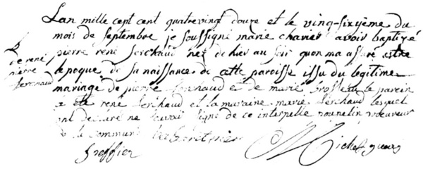 Extrait du registre de La Chapelle-Largeau pour l'année 1792 Extrait du registre de La Chapelle-Largeau pour l'année 1792