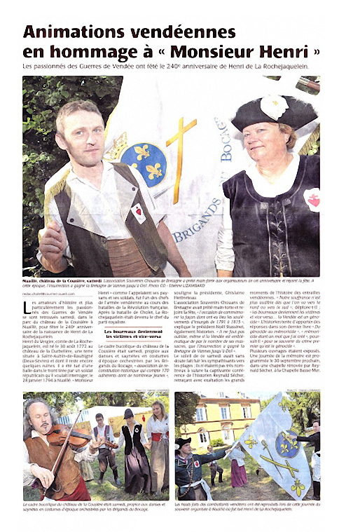 Le Courrier de l'Ouest Lundi 11 septembre 2012 Le Courrier de l'Ouest Lundi 11 septembre 2012