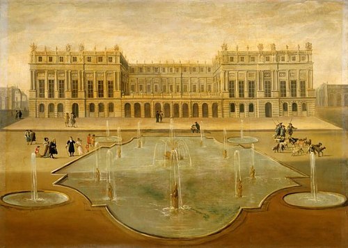 Vue du château de Versailles sur le parterre d’eau vers 1675 Vue du château de Versailles sur le parterre d’eau vers 1675