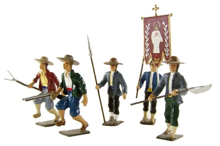 Une jolie collection de 5 figurines vendéennes signée CBG Une jolie collection de 5 figurines vendéennes signée CBG