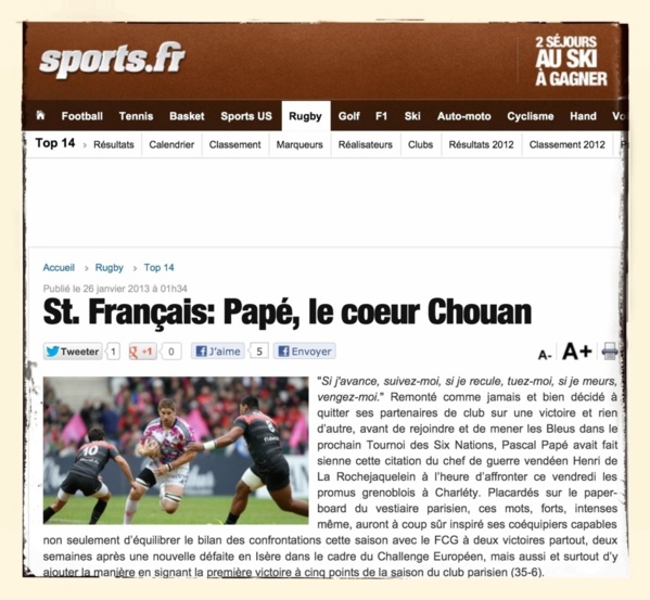 Pour retrouver l'article sur sport.fr d'un clic Pour retrouver l'article sur sport.fr d'un clic